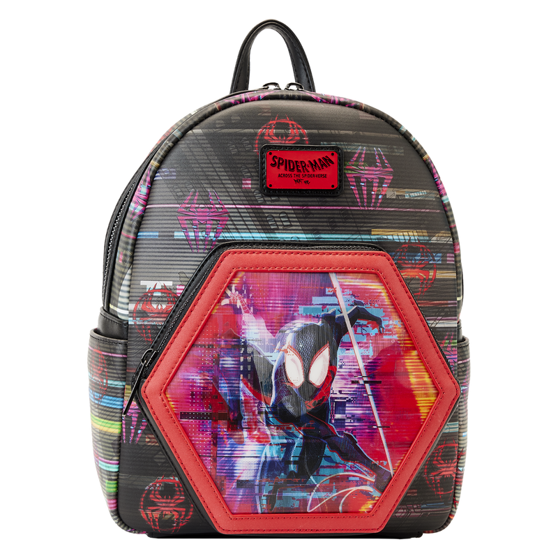 disney marvel mini backpack LOUNGEFLY DISNEY MARVEL Across the Spider-Verse Lenticular Spider Man Mini  Backpack