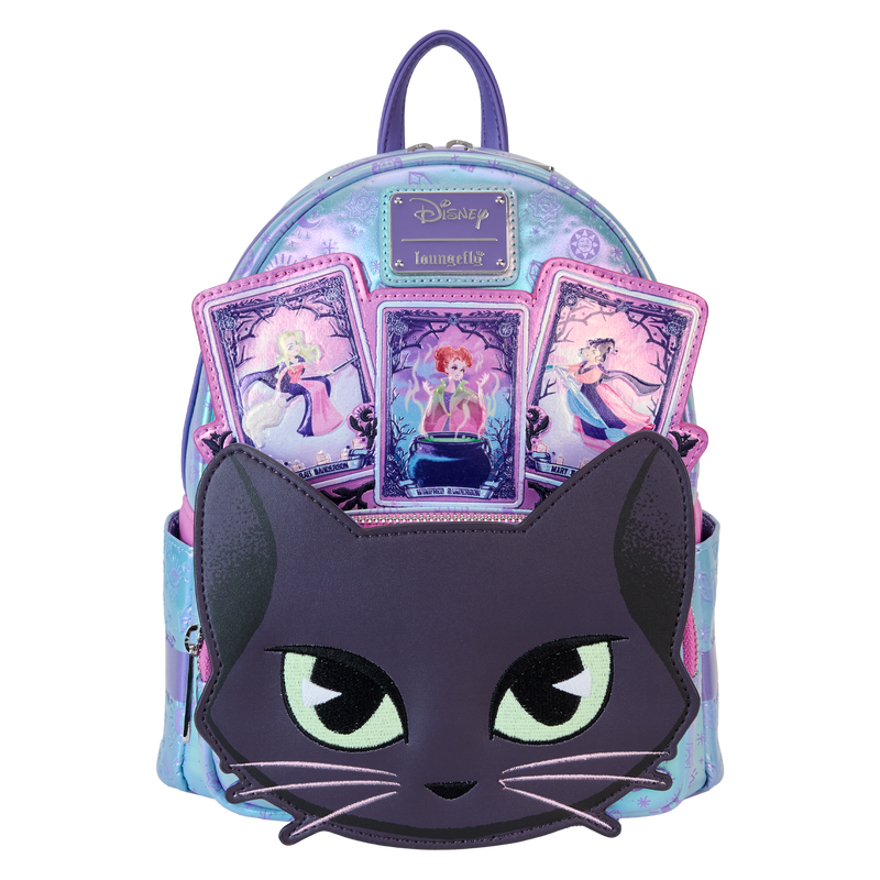 LOUNGEFLY Hocus Pocus Tarot Card Binx Iridescent Mini Backpack