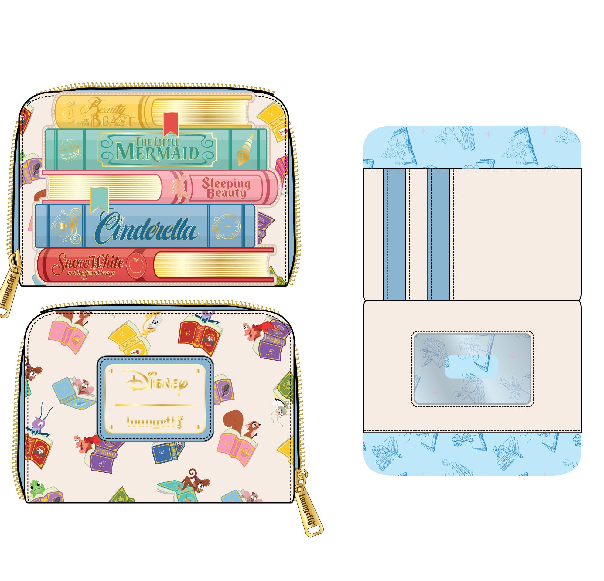 LOUNGEFLY DISNEY Princess Books Classics Zip Around Wallet – Collectors  Outlet llc