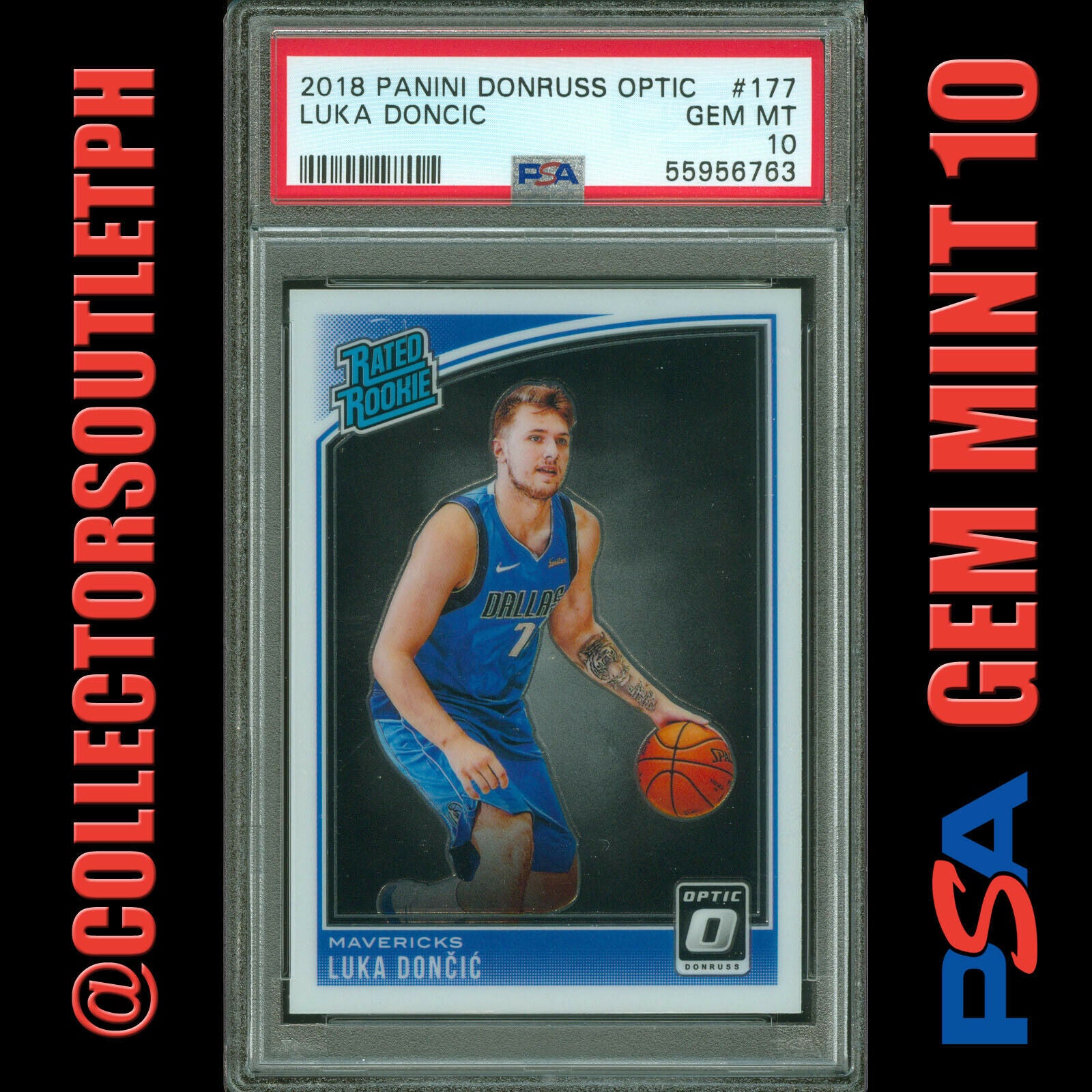 2018 PANINI DONRUSS OPTIC #177 LUKA DONCIC PSA 10 RC MAVERICKS 