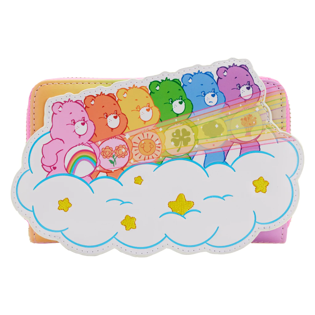 Loungefly carebears selling mini backpack + funshine bear card holder