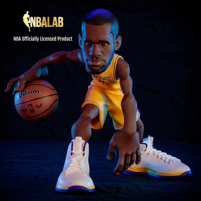 2022 SMALL-STARS NBA LEBRON JAMES LAKERS 12" FIGURE GOLD JERSEY W/ WILSON BALL LIMITED TO 500