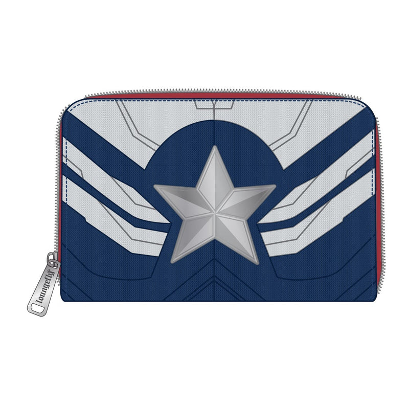 LOUNGEFLY MARVEL Falcon Captain America Cosplay Zip Around Wallet