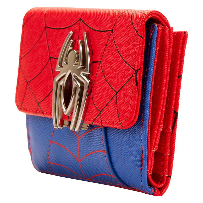 LOUNGEFLY Disney Marvel Spider-Man Color Block Flap Wallet