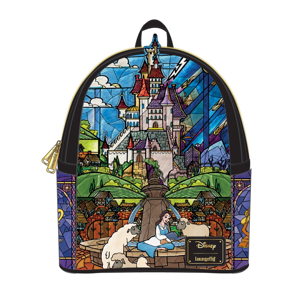 beast mini backpack LOUNGEFLY DISNEY BEAUTY AND THE BEAST BELLE CASTLE MINI BACKPACK – Collectors Outlet llc