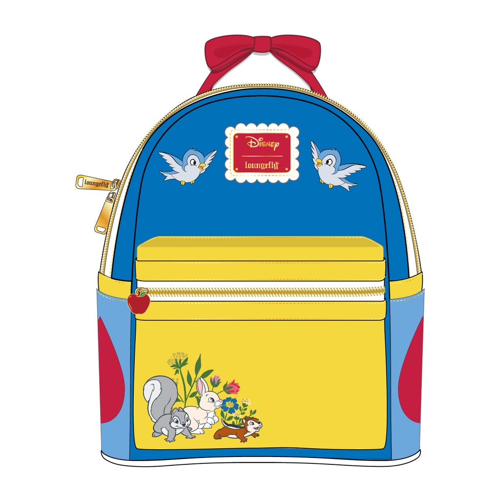 LOUNGEFLY DISNEY SNOW WHITE COSPLAY BOW HANDLE MINI BACKPACK Collectors Outlet llc