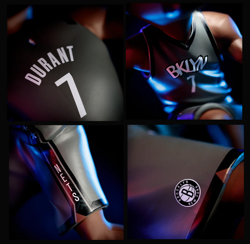 2022 SMALL-STARS NBA KEVIN DURANT NETS 12" FIGURE GREY JERSEY W/ WILSON BALL LIMITED TO 500