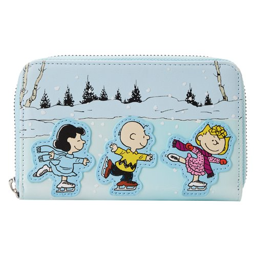 LOUNGEFLY PEANUTS CHARLIE BROWN ICE SKATING MINI BACKPACK AND WALLET COMBO