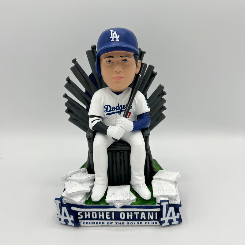FOCO SHOHEI OHTANI LOS ANGELES DODGERS 50/50 CLUB OF ONE THRONE BOBBLEHEAD COLLECTORS OUTLET EXCLUSIVE