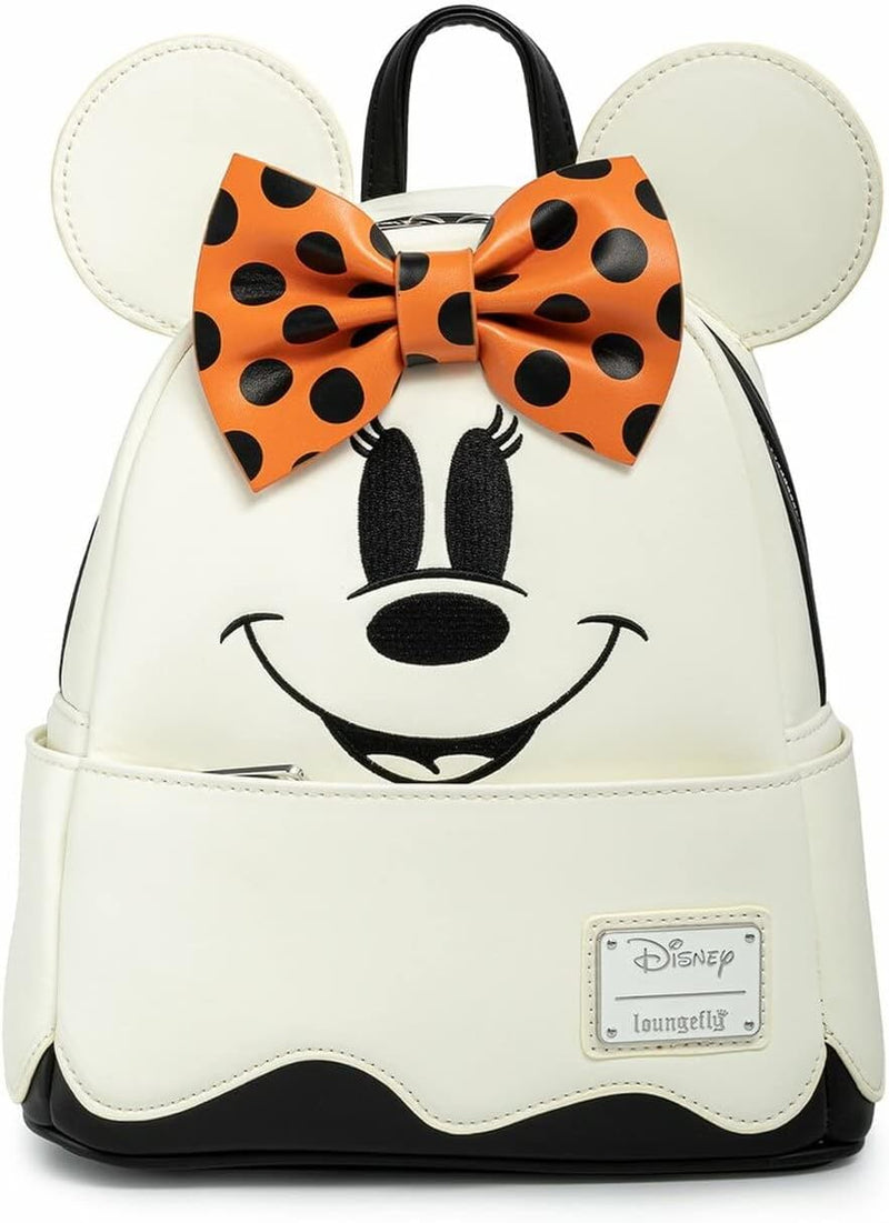 LOUNGEFLY DISNEY MINNIE MOUSE GHOST GLOW IN THE DARK COSPLAY MINI BACKPACK