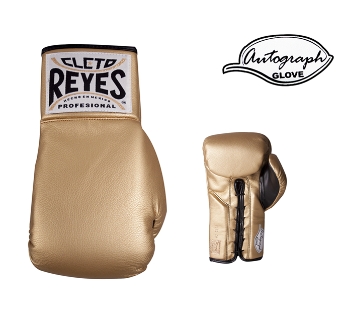 CLETO REYES AUTOGRAPH BOXING GLOVE GOLD