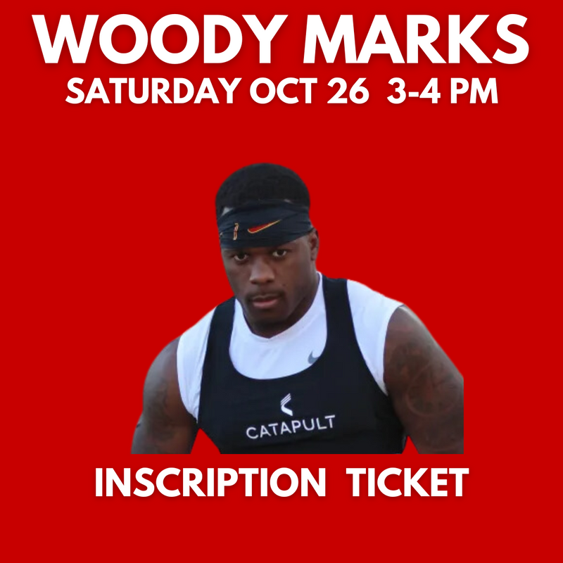 WOODY MARKS INSCRIPTION TICKET 3 WORDS MAX $15