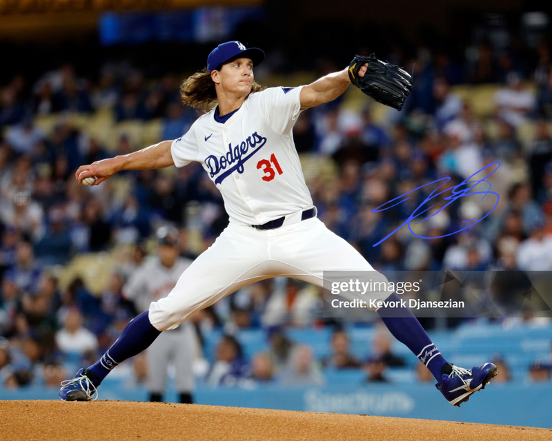 PRE ORDER - TYLER GLASNOW SIGNED DODGERS 8 X 10 PHOTO MLB LICENSED WHITE