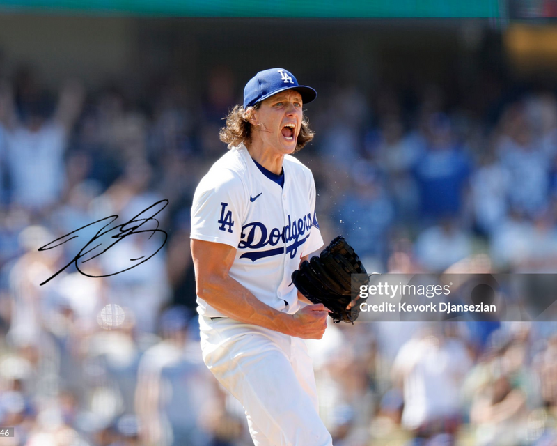 PRE ORDER - TYLER GLASNOW SIGNED DODGERS 16X20 PHOTO MLB LICENSED YELL