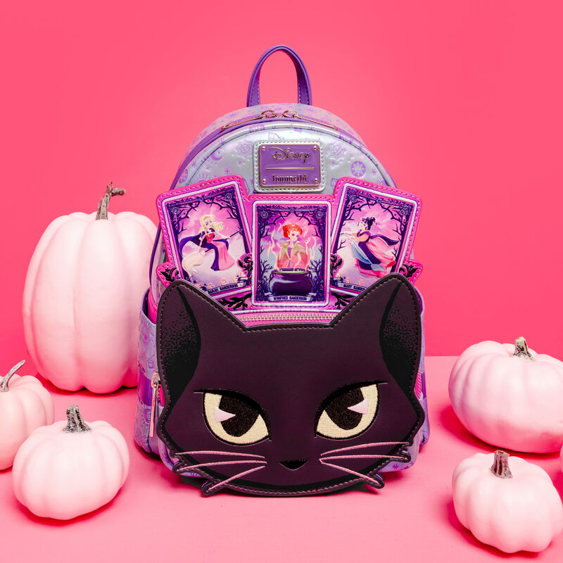 binx loungefly mini backpack LOUNGEFLY Hocus Pocus Tarot Card Binx Iridescent Mini Backpack – Collectors Outlet llc