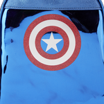 LOUNGEFLY DISNEY Marvel Metallic Captain America Cosplay Mini Backpack