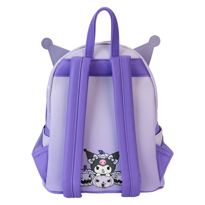 LOUNGEFLY Sanrio Kuromi Pumpkin Light Up Glow Mini Backpack