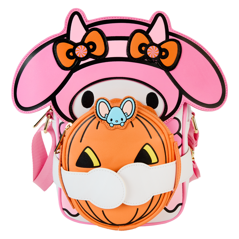 LOUNGEFLY Sanrio My Melody Pumpkin Crossbuddies® Cosplay Crossbody Bag with Coin Bag