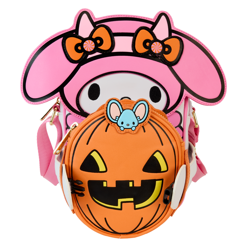 LOUNGEFLY Sanrio My Melody Pumpkin Crossbuddies® Cosplay Crossbody Bag with Coin Bag