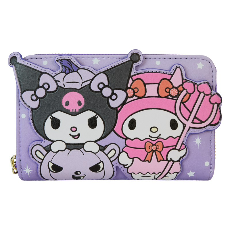 LOUNGEFLY Sanrio Kuromi & My Melody Glow Zip Around Wallet