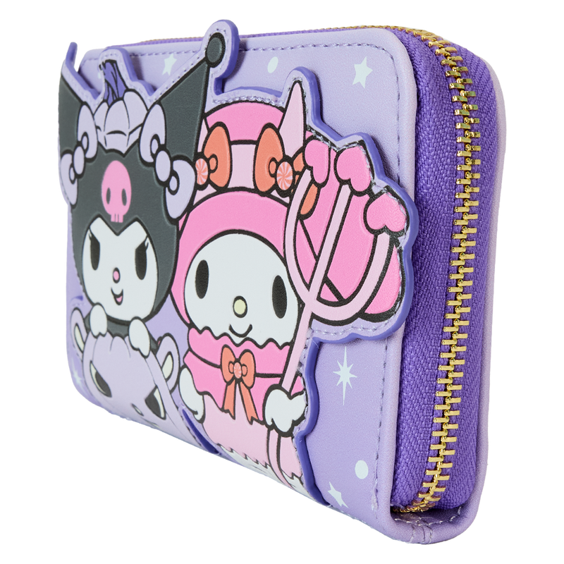 LOUNGEFLY Sanrio Kuromi & My Melody Glow Zip Around Wallet