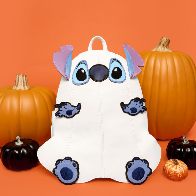 LOUNGEFLY Disney Stitch Ghost Costume Figural Glow Mini Backpack