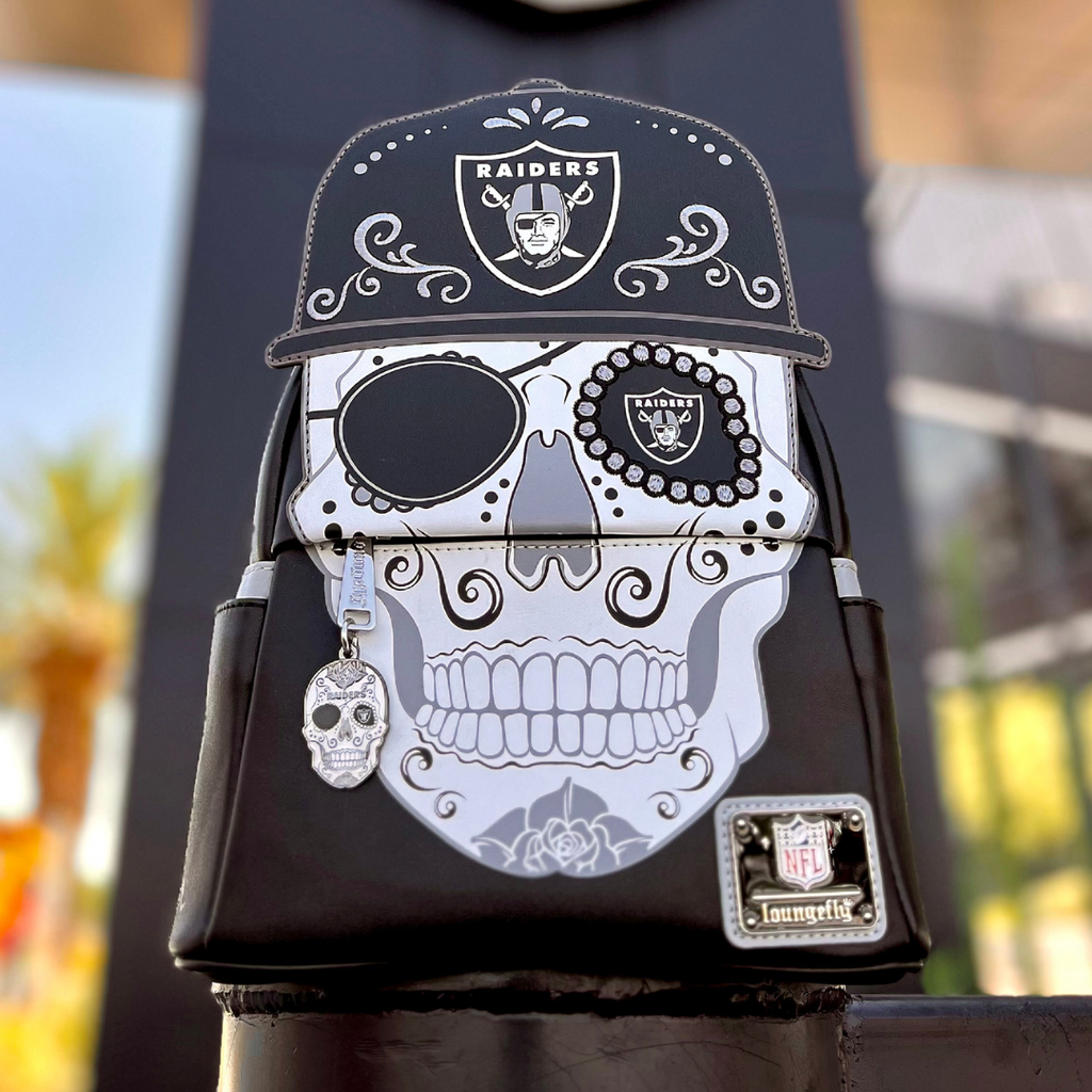 LOUNGEFLY LAS VEGAS RAIDERS DAY OF THE DEAD MINI BACKPACK  display picture 2