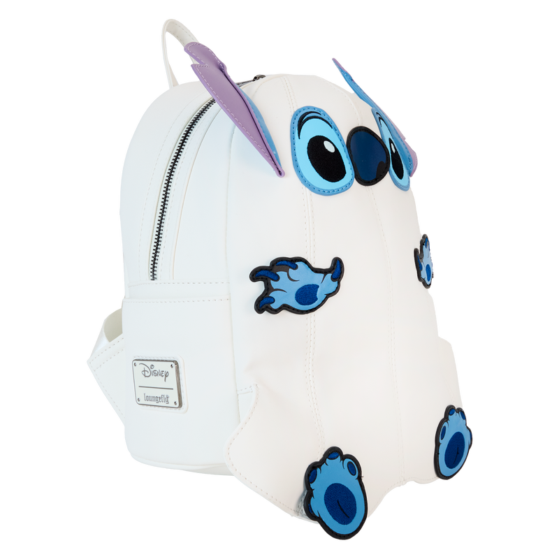 LOUNGEFLY Disney Stitch Ghost Costume Figural Glow Mini Backpack