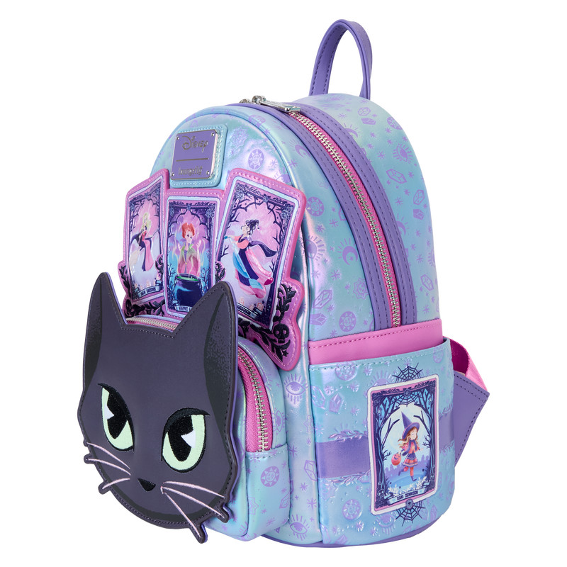 LOUNGEFLY Hocus Pocus Tarot Card Binx Iridescent Mini Backpack