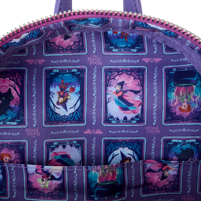 LOUNGEFLY Hocus Pocus Tarot Card Binx Iridescent Mini Backpack