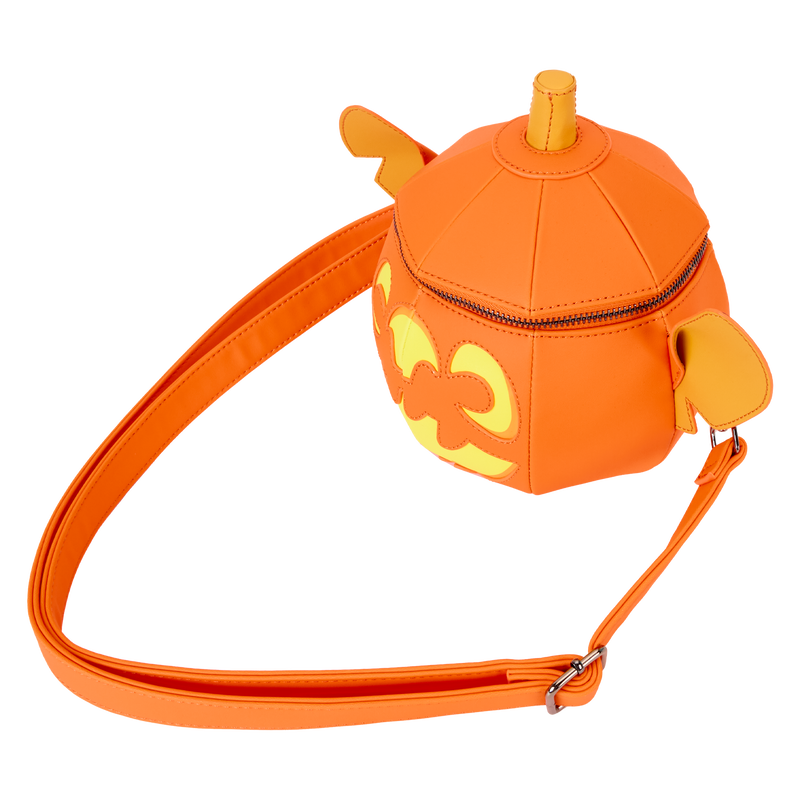 LOUNGEFLY Disney Stitch Pumpkin Head Figural Glow Crossbody Bag