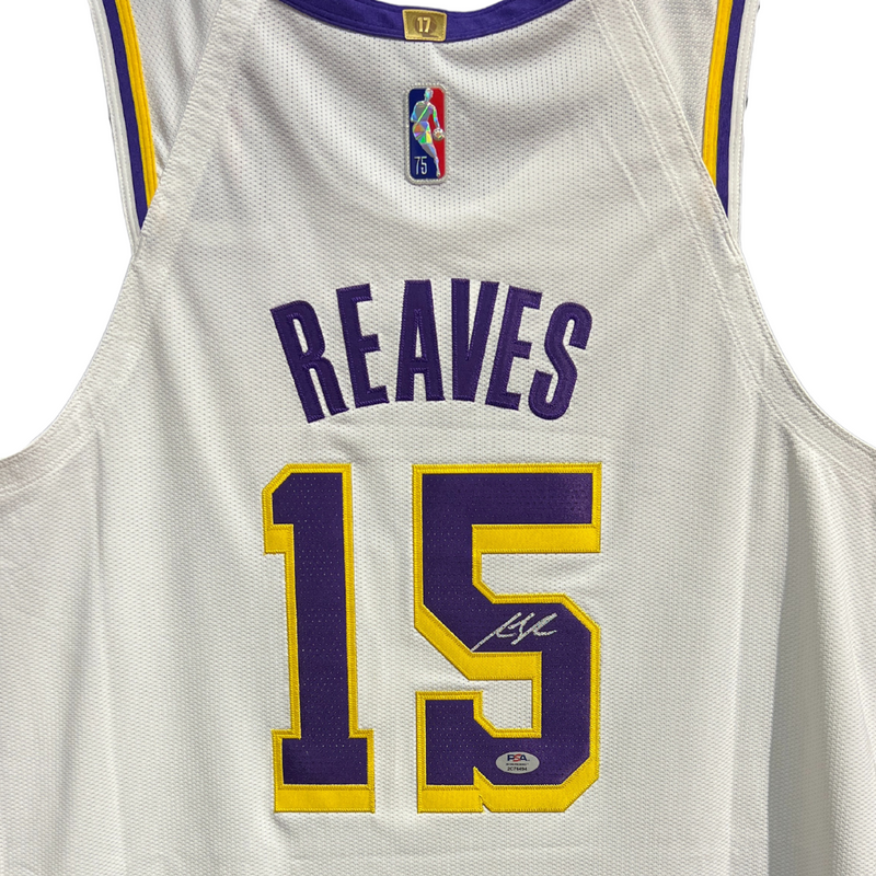 AUSTIN REAVES AUTOGRAPHED AUTHENTIC NBA LAKERS GAME JERSEY WHITE AWAY PSA ITP