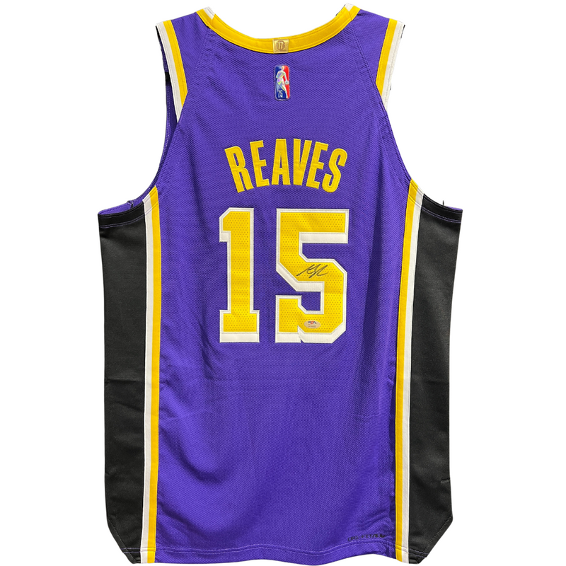 AUSTIN REAVES AUTOGRAPHED AUTHENTIC NBA LAKERS GAME JERSEY STATEMENT Y PSA ITP