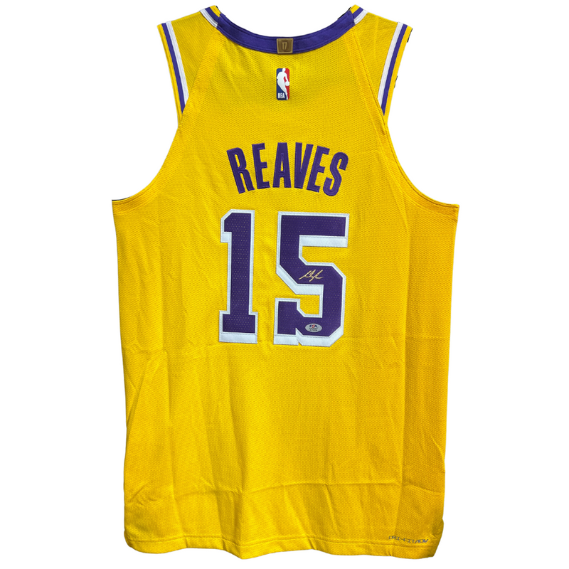 AUSTIN REAVES AUTOGRAPHED AUTHENTIC NBA LAKERS GAME JERSEY YELLOW HOME PSA ITP