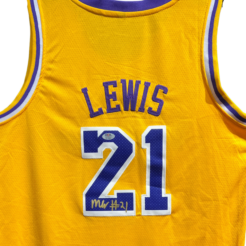 MAXWELL LEWIS AUTOGRAPHED CUSTOM LA YELLOW HOME JERSEY PSA ITP LAKERS ROOKIE