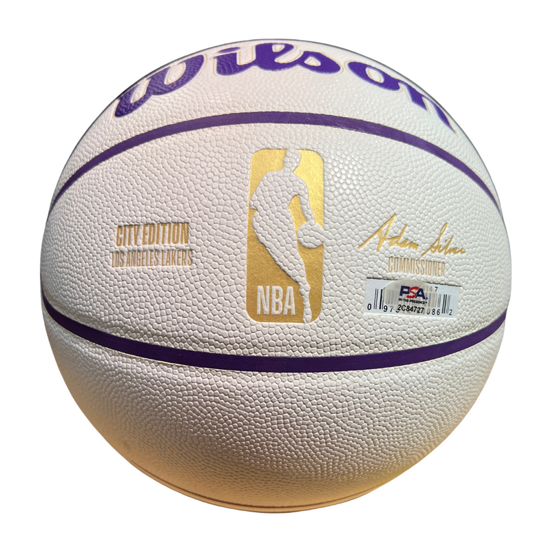 AUSTIN REAVES AUTOGRAPHED LAKERS WILSON CITY EDITION ICON BASKETBALL RARE! PSA