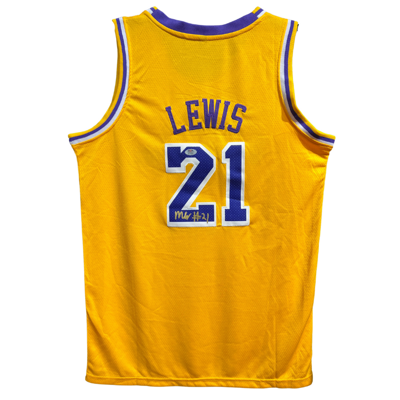 MAXWELL LEWIS AUTOGRAPHED CUSTOM LA YELLOW HOME JERSEY PSA ITP LAKERS ROOKIE