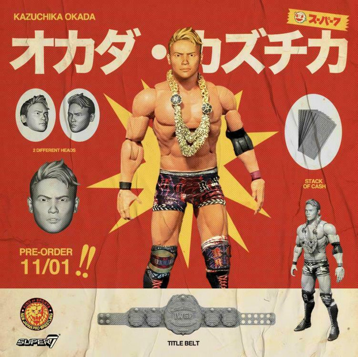 SUPER7 ULTIMATES NEW JAPAN PRO WRESTLING KAZUCHIKA OKADA ACTION FIGURE –  Collectors Outlet llc