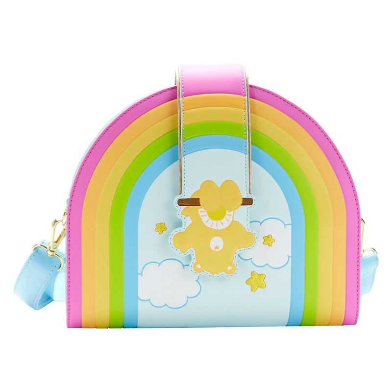 LOUNGEFLY Care Bears Funshine Bear Rainbow Swing Crossbody Bag