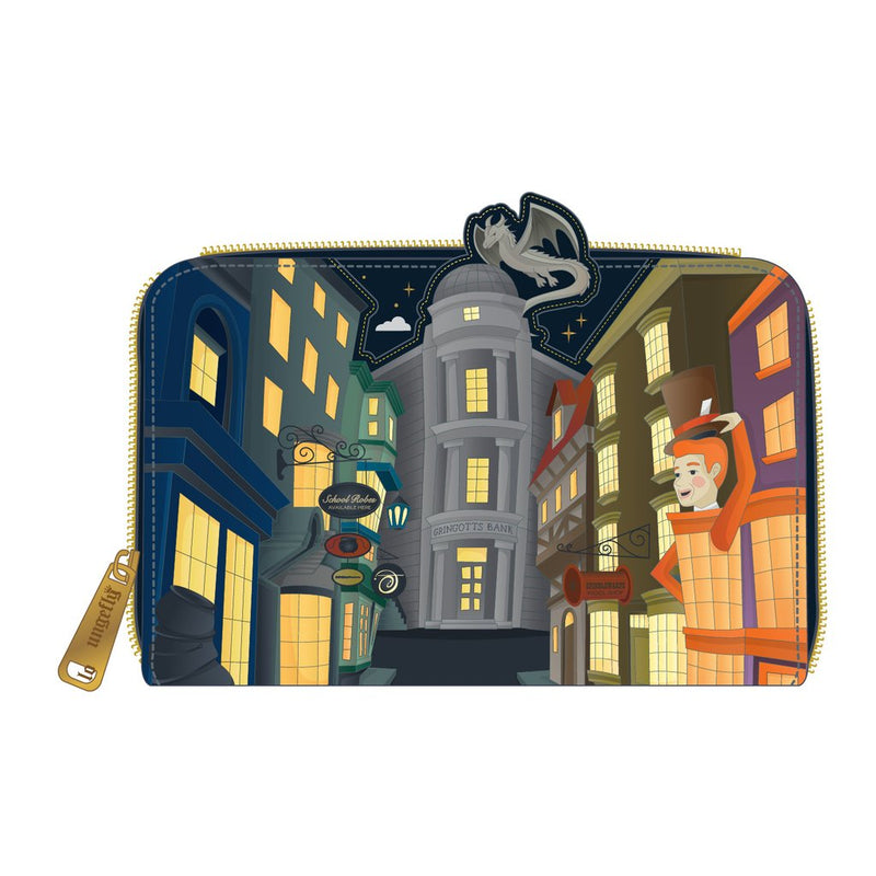 LOUNGEFLY HARRY POTTER DIAGON ALLEY ZIP AROUND WALLET