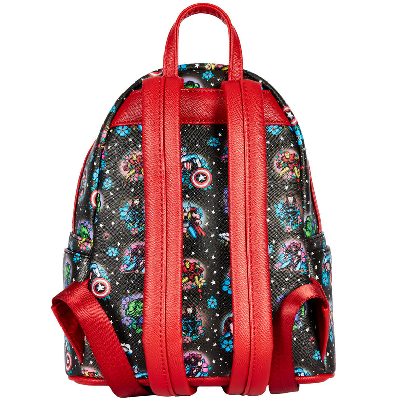 LOUNGEFLY DISNEY Avengers Floral Tattoo Mini Backpack