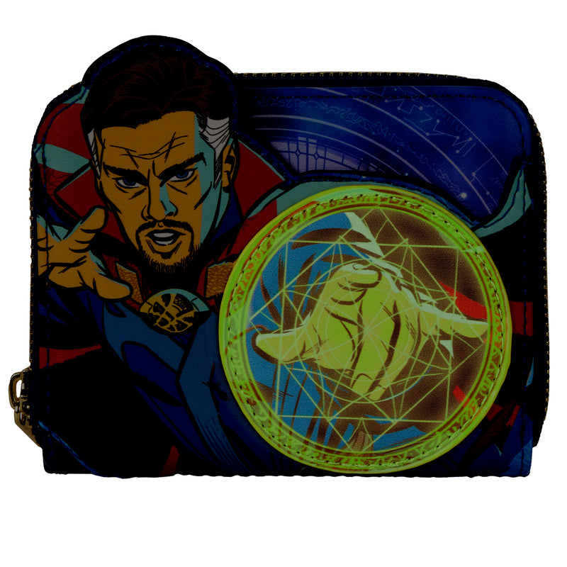 LOUNGEFLY DISNEY MARVEL Doctor Strange Glow in the Dark Zip Around Wallet