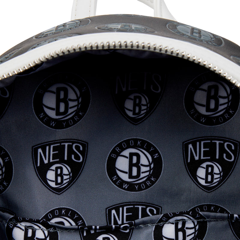 LOUNGEFLY NBA Brooklyn Nets Logo Mini Backpack