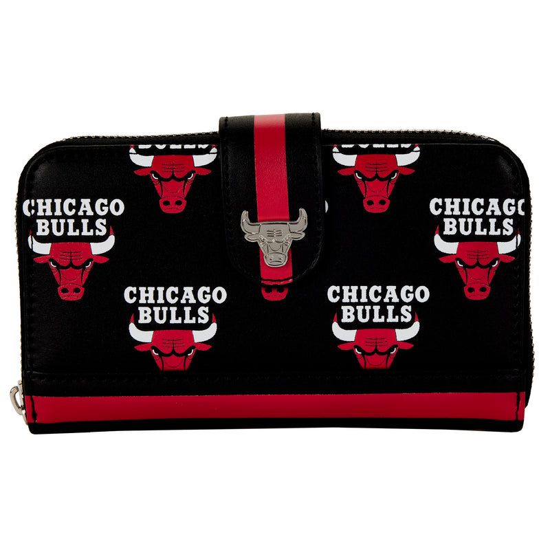 LOUNGEFLY NBA Chicago Bulls Logo Zip Around Wallet