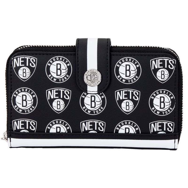 LOUNGEFLY NBA Brooklyn Nets Logo Zip Around Wallet