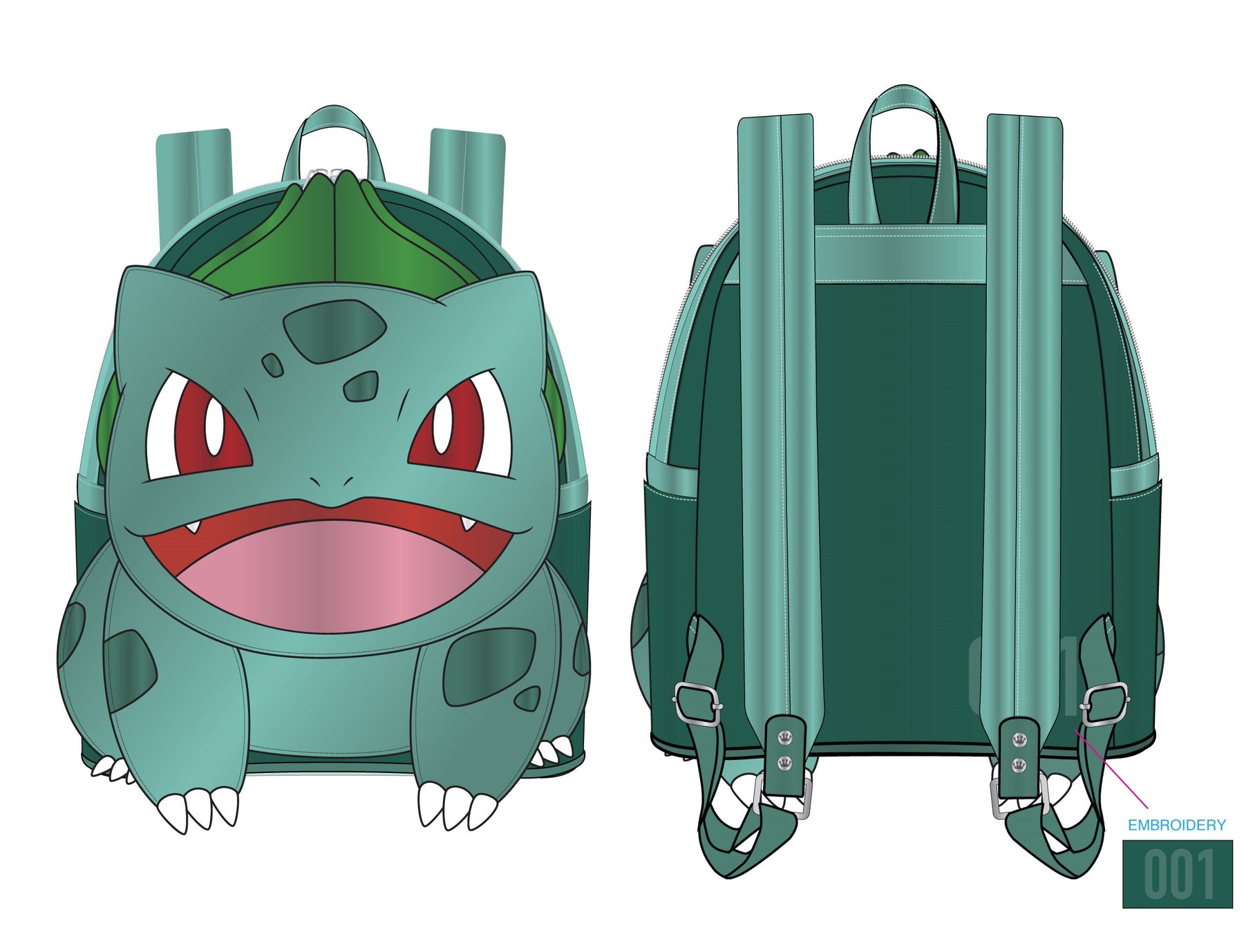 bulbasaur loungefly mini backpack LOUNGEFLY POKEMON METALLIC BULBASAUR MINI BACKPACK – Collectors Outlet llc