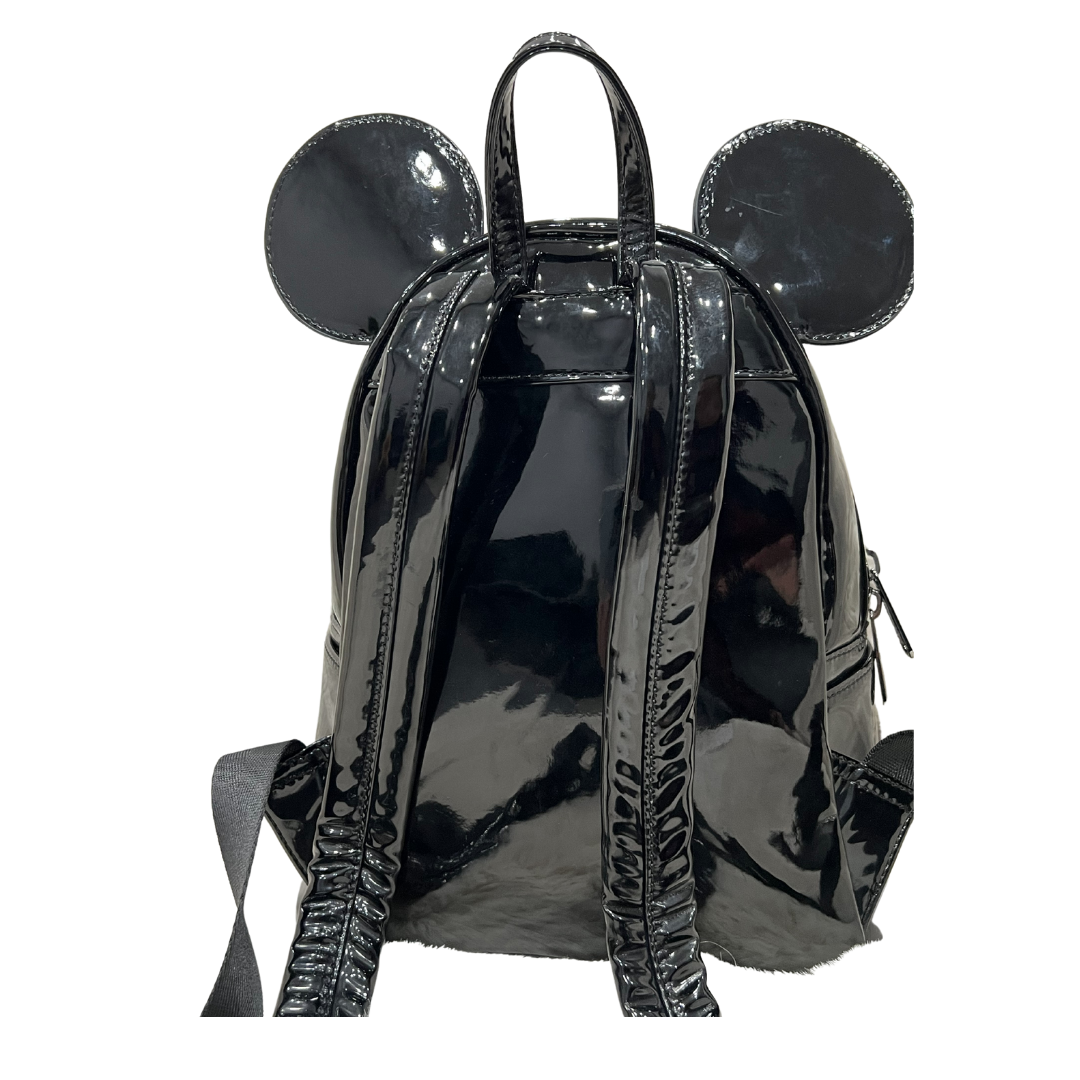 black leather mickey mouse backpack LOUNGEFLY DISNEY MICKEY MOUSE BLACKOUT COSPLAY MINI BACKPACK COLLECTOR – Collectors Outlet llc