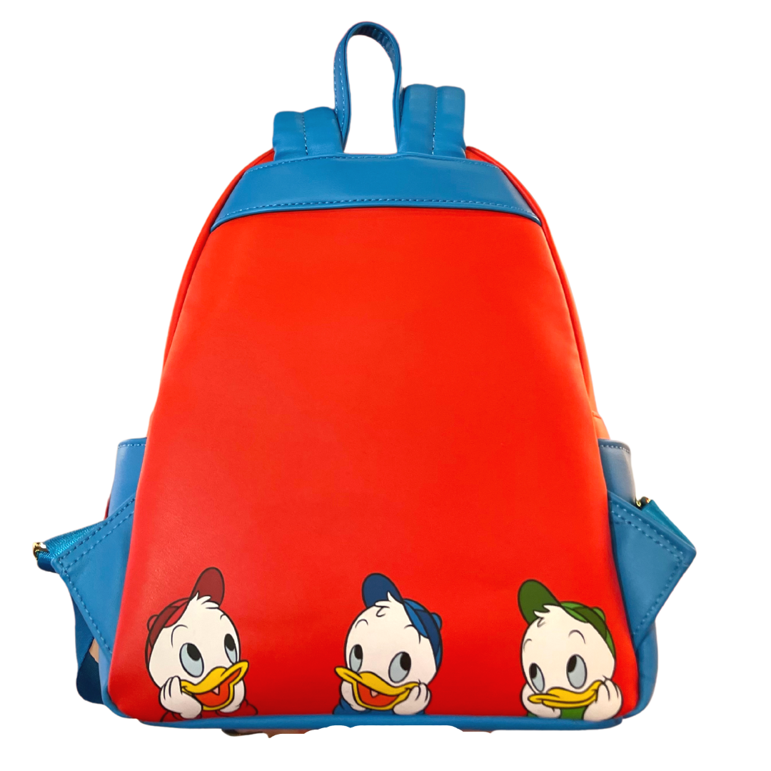 LOUNGEFLY X COLLECTORS OUTLET EXCLUSIVE DISNEY DUCKTALES HUEY DEWEY LOUIE COSPLAY MINI BACKPACK IN STOCK
