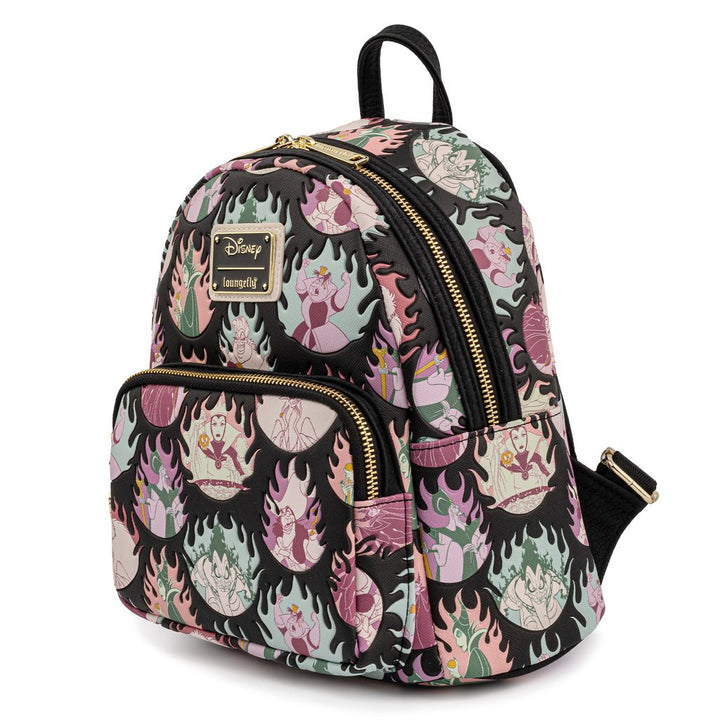 Disney Loungefly Villains Pastel Flames Backpack Loungefly Disney Villains Pastel Flames Faux Leather Mini  main image 2