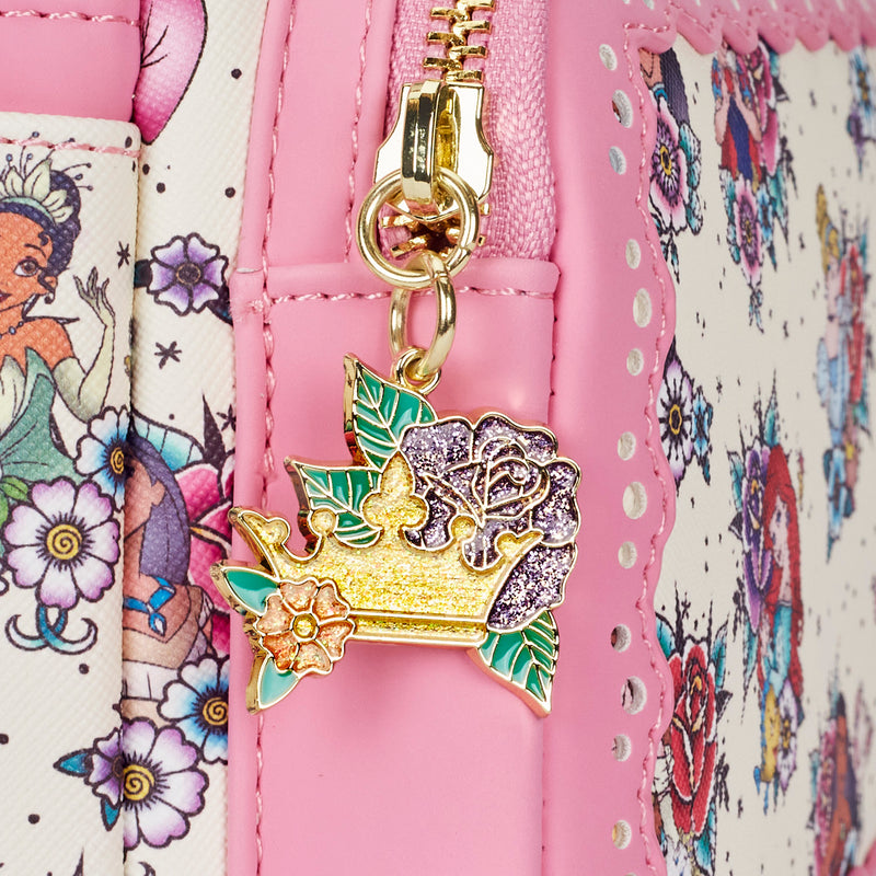 LOUNGEFLY DISNEY Princess Floral Tattoo Mini Backpack